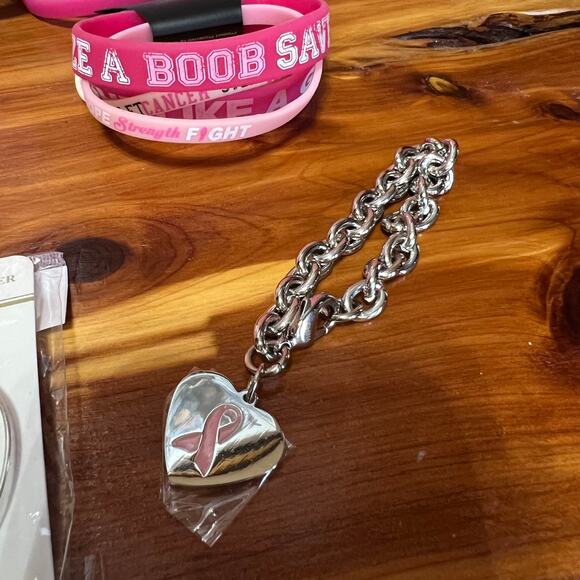 Breast Cancer Awareness Pink Ribbon Jewelry Lot 11 Pink Power Sandra Magsamen - Picture 8 of 11